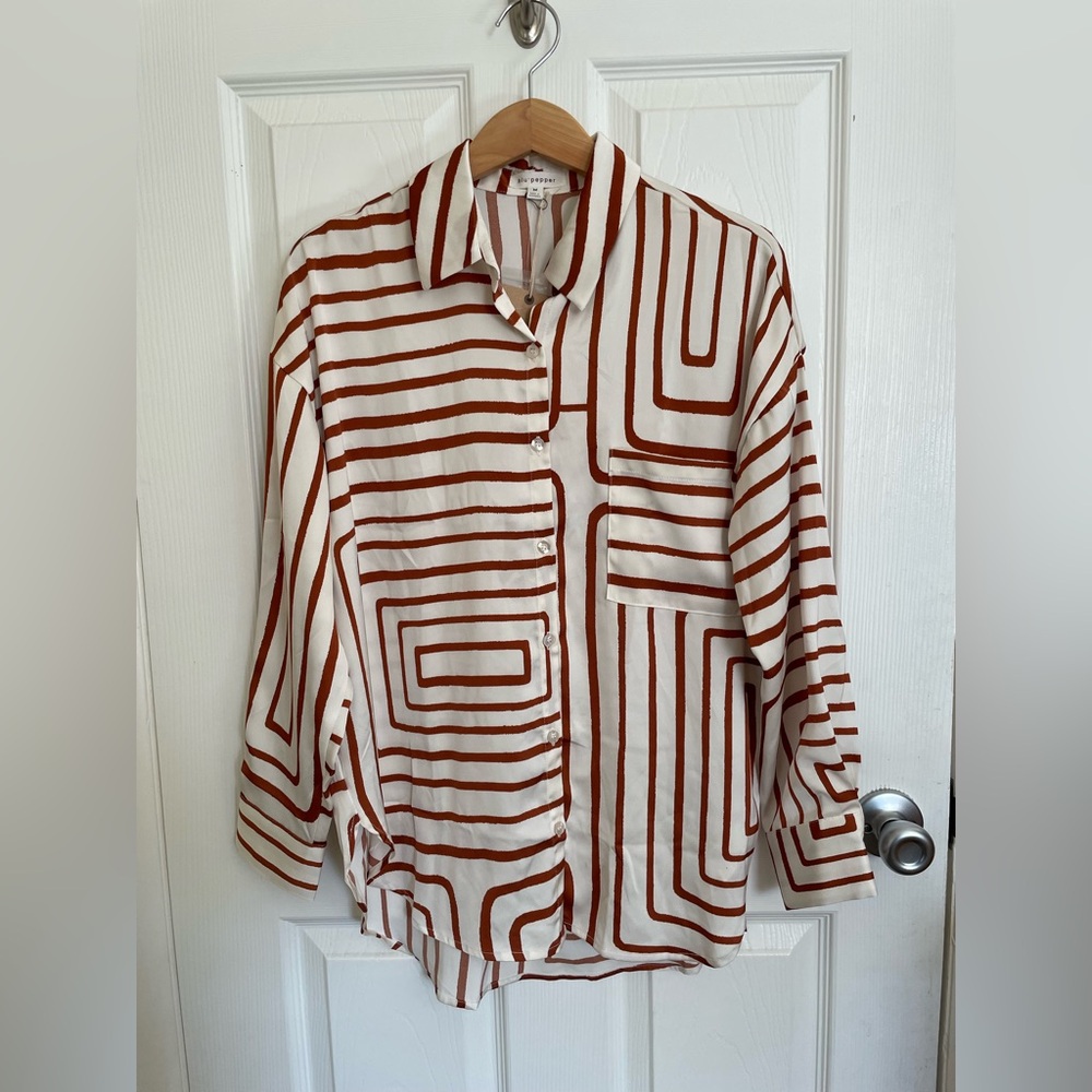 Blu Pepper | Geometric Patterned Button-Down Shir… - image 1